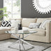 Novara Round Glass and Silver Coffee Table