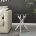 Novara Round Glass and Silver Side Table