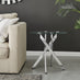 Novara Round Glass and Silver Side Table