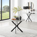 Novara Round Concrete Effect and Black Metal 4 Seater Dining Table