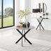 Novara Grey Concrete Effect Black Leg Round Dining Table & 4 Grey Calla Black Leg Chairs