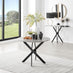 Novara Grey Concrete Effect Black Leg Round Dining Table & 4 Grey Velvet Milan Black Leg Chairs