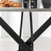 Novara Grey Concrete Effect Black Leg Round Dining Table & 4 Black Corona Black Leg Chairs