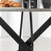 Novara Grey Concrete Effect Black Leg Round Dining Table & 4 Grey Velvet Milan Black Leg Chairs