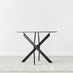 Novara Round Concrete Effect and Black Metal 4 Seater Dining Table