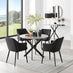 Novara Grey Concrete Effect Black Leg Round Dining Table & 4 Black Calla Black Leg Chairs