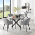 Novara Grey Concrete Effect Black Leg Round Dining Table & 4 Grey Calla Black Leg Chairs