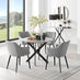 Novara Grey Concrete Effect Black Leg Round Dining Table & 4 Grey Calla Black Leg Chairs