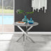 Novara Round Concrete Effect and Silver Metal 4 Seater Dining Table