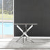 Novara Grey Concrete Effect Round Dining Table & 4 Grey Corona Silver Chairs