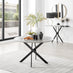 Novara Grey Concrete Effect Black Leg 120cm Round Dining Table & 6 Grey Corona Black Leg Chairs