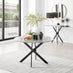 Novara Grey Concrete Effect Black Leg 120cm Round Dining Table & 6 Grey Calla Black Leg Chairs