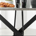 Novara Grey Concrete Effect Black Leg 120cm Round Dining Table & 6 Black Milan Black Leg Chairs