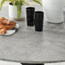 Novara Grey Concrete Effect Black Leg 120cm Round Dining Table & 6 Grey Calla Black Leg Chairs