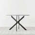 Novara Round Concrete Effect and Black Metal 4-6 Seater Dining Table