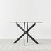 Novara Round Concrete Effect and Black Metal 4-6 Seater Dining Table