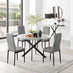Novara Grey Concrete Effect Black Leg 120cm Round Dining Table & 4 Grey Milan Black Leg Chairs