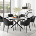 Novara Grey Concrete Effect Black Leg 120cm Round Dining Table & 6 Black Calla Black Leg Chairs