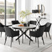 Novara Grey Concrete Effect Black Leg 120cm Round Dining Table & 6 Black Calla Black Leg Chairs