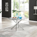 Novara Grey Concrete Effect 120cm Round Dining Table & 6 Cappuccino Milan Chrome Leg Chairs