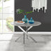 Novara Grey Concrete Effect 120cm Round Dining Table & 6 Cappuccino Milan Chrome Leg Chairs