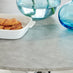 Novara Grey Concrete Effect 120cm Round Dining Table & 6 Cappuccino Milan Chrome Leg Chairs