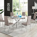 Novara Grey Concrete Effect 120cm Round Dining Table & 6 Cappuccino Milan Chrome Leg Chairs
