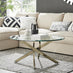 Novara Round Glass and Gold Coffee Table