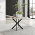 Novara Round White Marble Effect and Black Metal 4 Seater Dining Table