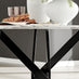 Novara White Marble Black Leg Round Dining Table & 4 Blue Pesaro Black Leg Chairs