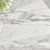 Novara White Marble Black Leg Round Dining Table & 4 Grey Corona Black Leg Chairs