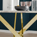 Novara White Marble Gold Leg Round Dining Table & 4 Cappuccino Milan Gold Leg Chairs