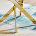 Novara White Marble Gold Leg Round Dining Table & 4 White Milan Gold Leg Chairs