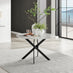Novara Round White Marble Effect and Black Metal 4-6 Seater Dining Table