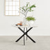 Novara Round White Marble Effect and Black Metal 4-6 Seater Dining Table