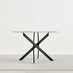 Novara Round White Marble Effect and Black Metal 4-6 Seater Dining Table