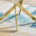Novara White Marble Gold Leg 120cm Round Dining Table & 6 Cream Pesaro Gold Leg Chairs