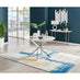 Novara White Marble 120cm Round Dining Table & 4 Black Milan Chrome Leg Chairs