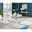 Novara White Marble 120cm Round Dining Table & 4 Black Milan Chrome Leg Chairs