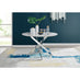 Novara White Marble 120cm Round Dining Table & 4 Grey Belgravia Chairs