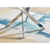 Novara White Marble 120cm Round Dining Table & 4 Grey Calla Silver Leg Chairs