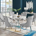Novara White Marble 120cm Round Dining Table & 6 Grey Belgravia Chairs