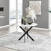 Novara White Gloss Black Leg Round Dining Table & 4 Cappuccino Milan Black Leg Chairs