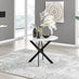 Novara White Gloss Black Leg Round Dining Table & 4 Cappuccino Corona Black Leg Chairs
