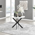 Novara Round White High Gloss and Black Metal 4 Seater Dining Table
