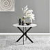 Novara Round White High Gloss and Black Metal 4 Seater Dining Table