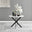 Novara Round White High Gloss and Black Metal 4 Seater Dining Table