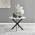 Novara Round White High Gloss and Black Metal 4 Seater Dining Table
