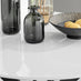 Novara White Gloss Black Leg Round Dining Table & 4 Cappuccino Corona Black Leg Chairs