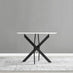 Novara White Gloss Black Leg Round Dining Table & 4 Cappuccino Milan Black Leg Chairs